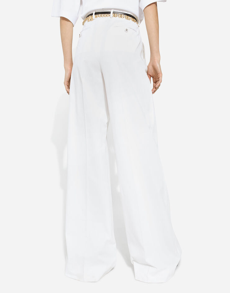 Dolce & Gabbana Pantaloni flare in gabardina di cotone Bianco FTC0VTFUFJR
