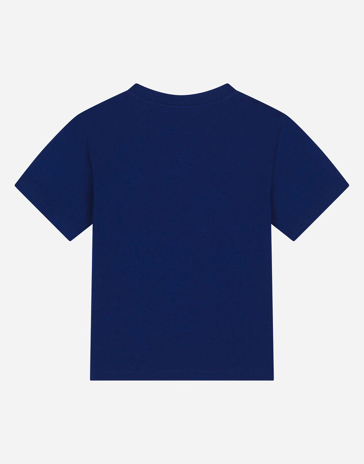 Dolce & Gabbana Jersey T-shirt with logo tag Blue L4JT7TG7I2O