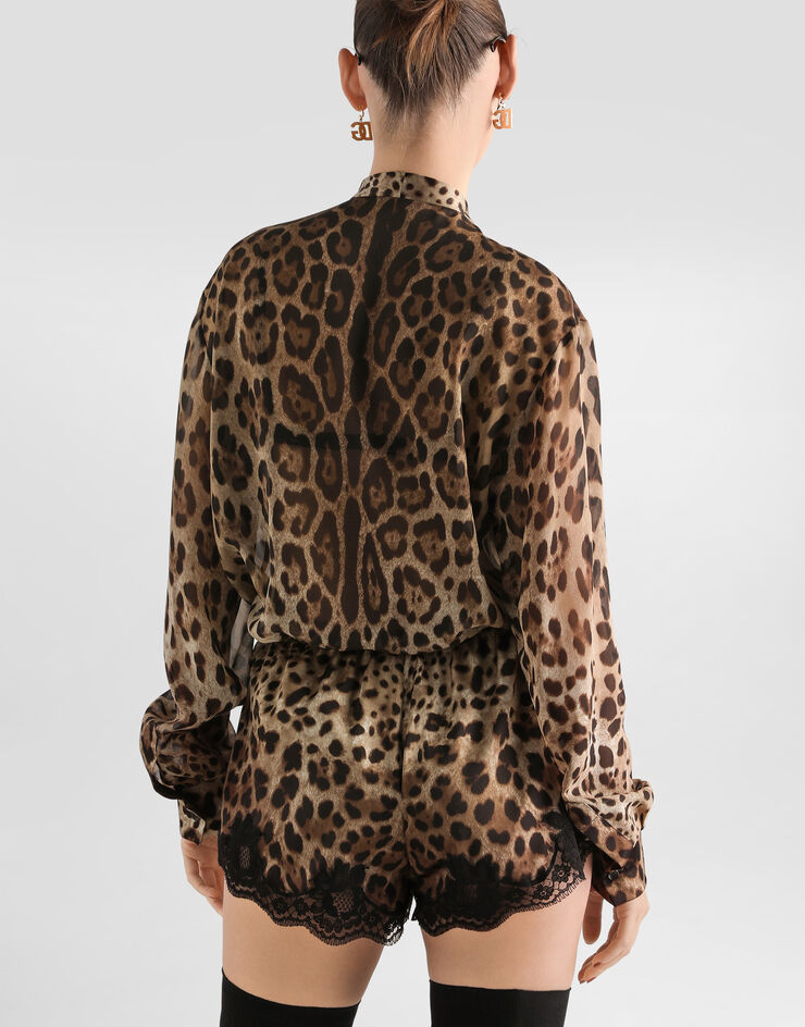 Dolce & Gabbana Camicia in georgette stampa leo Dolce & Gabbana Camicia in georgette stampa leo Stampa F5T27TIS1DY