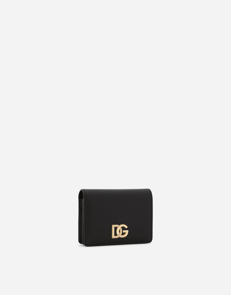 Dolce & Gabbana DG 徽标小牛皮钱包 黑 BI1211AW576