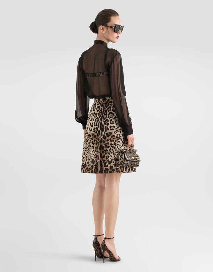 Dolce & Gabbana Silk chiffon shirt with pussy-bow Dolce & Gabbana Silk chiffon shirt with pussy-bow Black F5S81TFU1AT