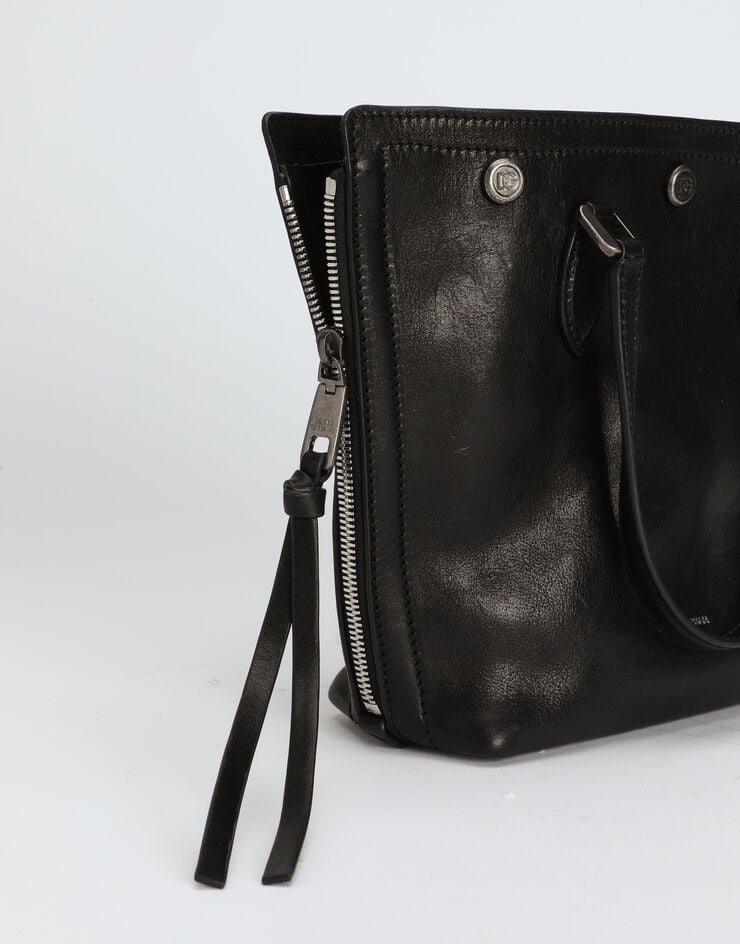 Dolce & Gabbana Atene tempesta calfskin shopping bag Black BM7890AU994