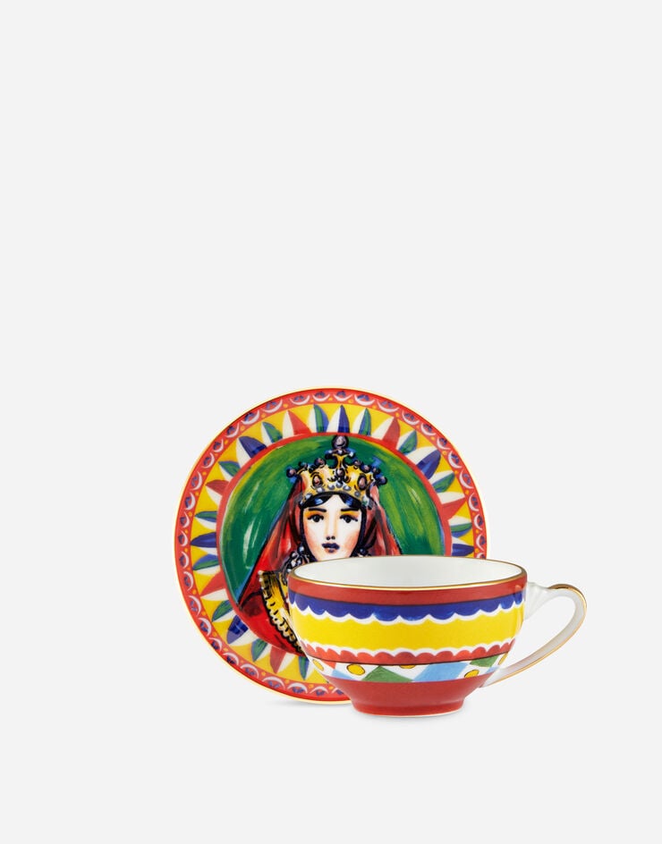 Dolce & Gabbana Gift Box With 2 Porcelain Espresso Cups With Saucers Multicolor TC0S19TCM08