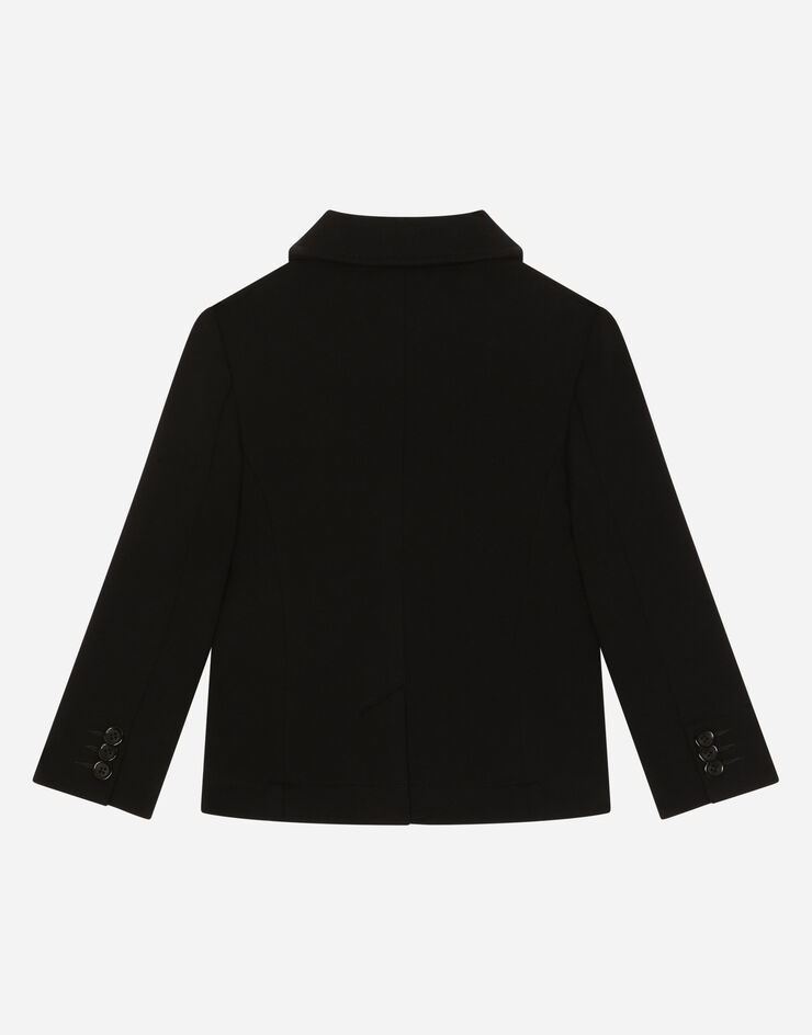 Dolce & Gabbana Single-breasted stretch jersey jacket with DG logo Black L4JE28FUGP0