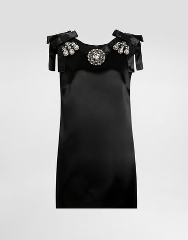 Dolce & Gabbana Kleid aus Stretchsatin Black F60FOZFURAD