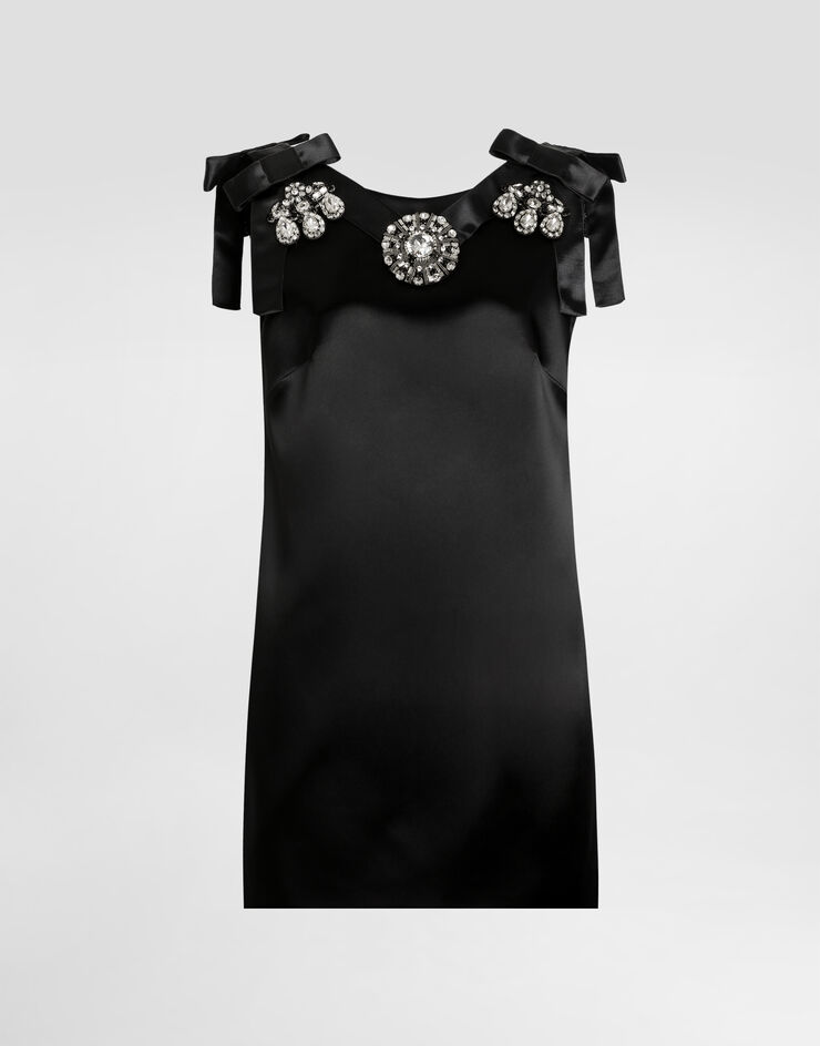 Dolce & Gabbana Kleid aus Stretchsatin Black F60FOZFURAD