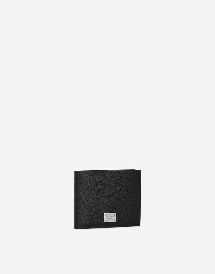 Dolce & Gabbana Calfskin wallet with coin pocket and logo tag Schwarz BP3102AG219