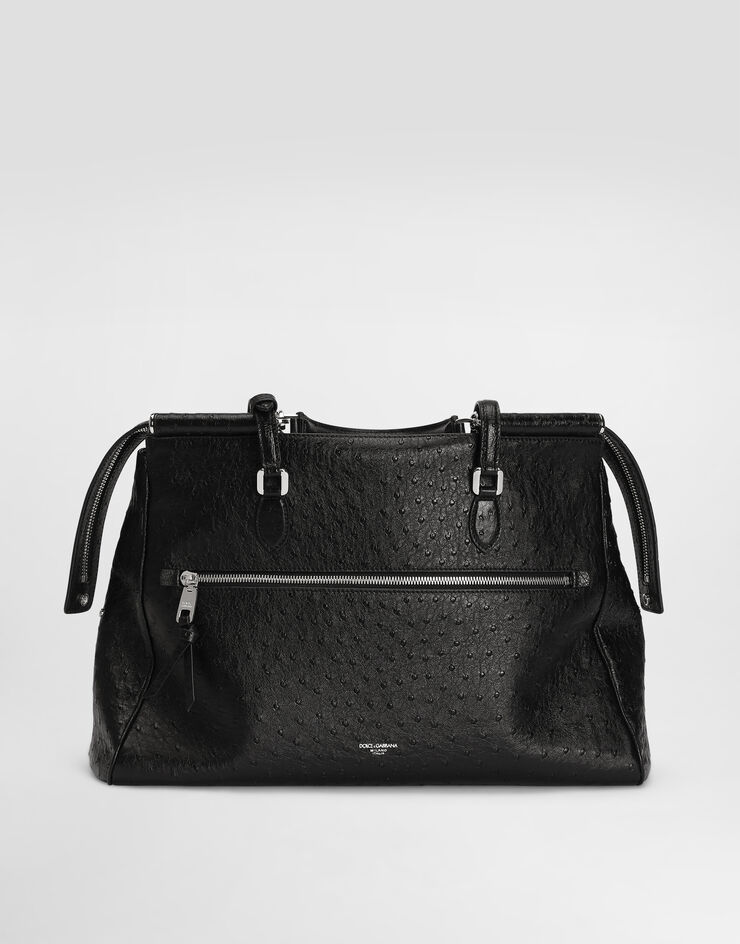 Dolce & Gabbana Vittoria handbag in ostrich leather Dolce & Gabbana Vittoria handbag in ostrich leather Black BM7825A8K00
