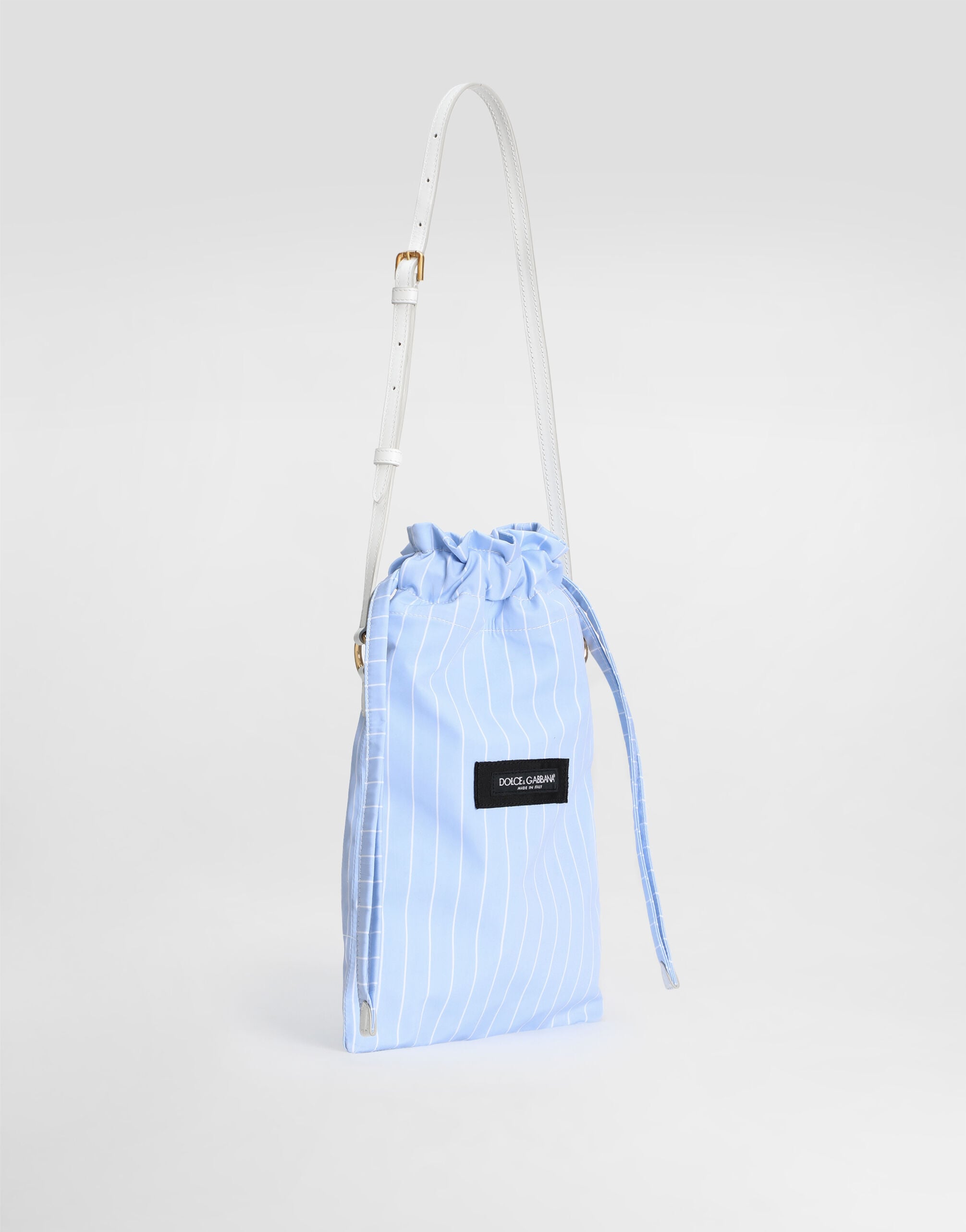 Essenza bag in striped poplin in Azure for Women | Dolce&Gabbana® US