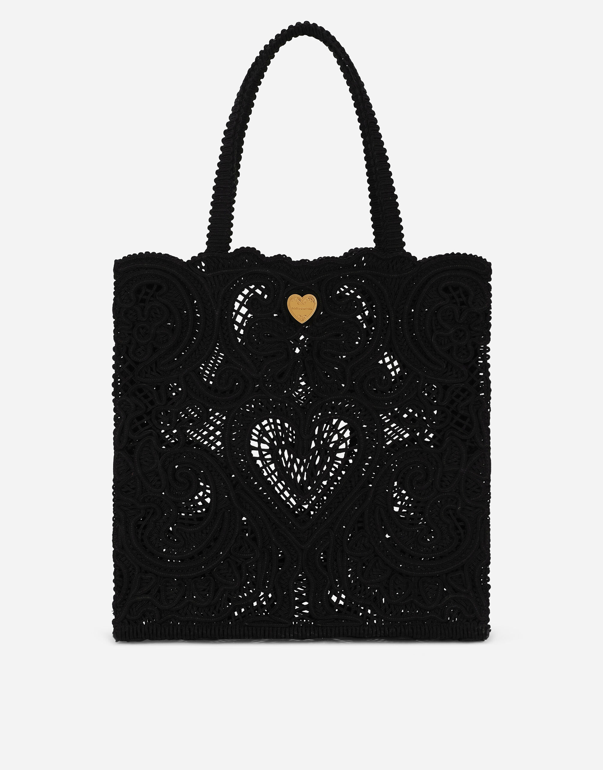 Medium cordonetto lace Beatrice shopper in Black for Women Dolce Gabbana