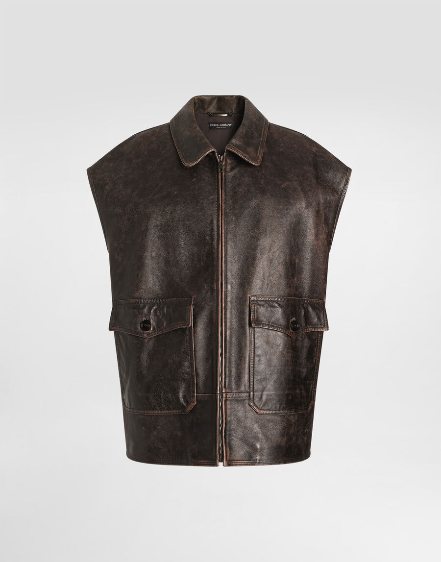 Bull leather vest
