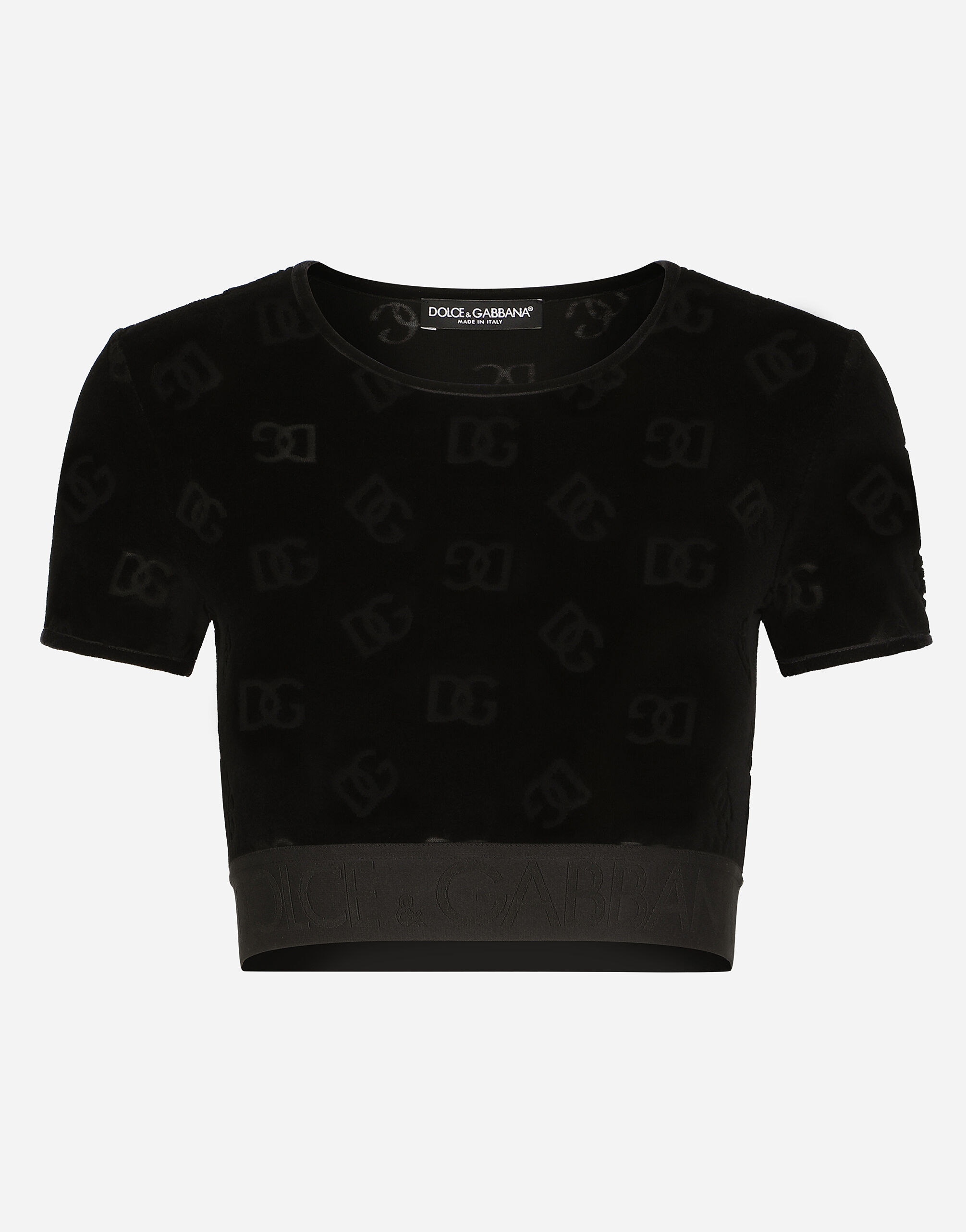 T shirt en jersey floqu logo DG all over en Noir pour femme