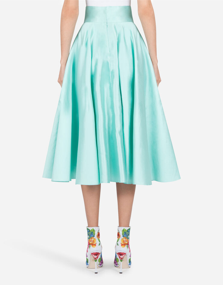 Dolce & Gabbana Long shantung skirt GRÜN WASSER F4BL8TFU1L5