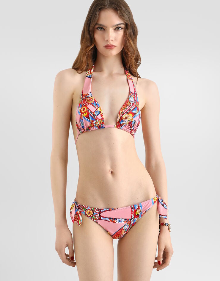 Dolce & Gabbana Bikini triángulo con estampado Carretto Dolce & Gabbana Bikini triángulo con estampado Carretto Multicolor O8A54JON0KG