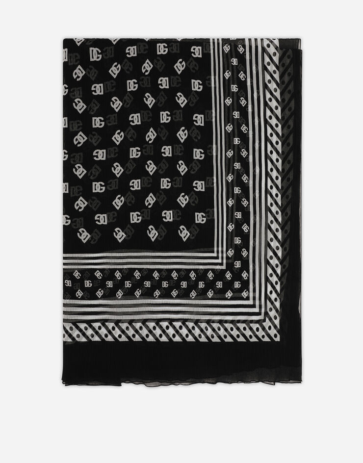 Dolce & Gabbana Bufanda de seda con estampado integral del logotipo DG Estampado FS182AGDB8B