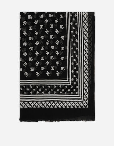 Dolce & Gabbana Bufanda de seda con estampado integral del logotipo DG Estampado FN092RGDB7O