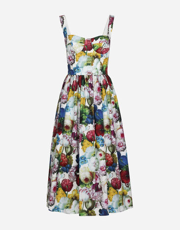 Dolce & Gabbana Corset dress with nocturnal flower print Print F5R73THS5Q1