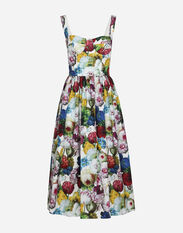 Dolce & Gabbana Corset dress with nocturnal flower print Lilac FXT09TJFMBY