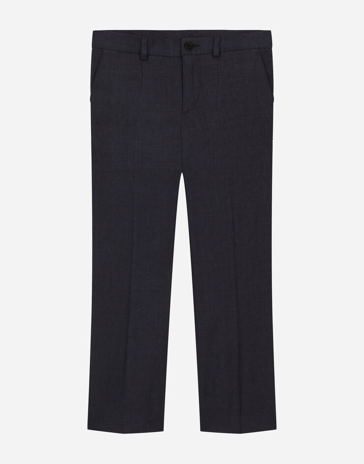 Dolce & Gabbana Pantalón clásico en paño de lino Azul L44P44FU9AQ