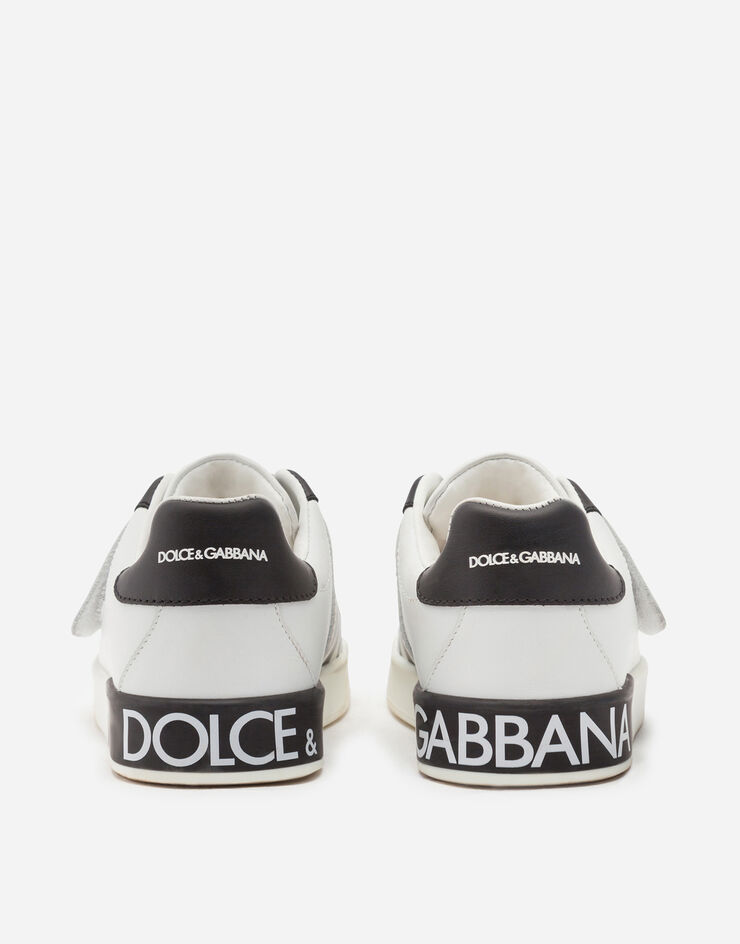 Dolce & Gabbana Portofino custom sneakers in calfskin with DG King royals print BLANCO DA0770AJ954