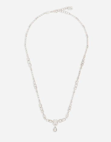 Dolce & Gabbana Collier Easy Diamond en or blanc 18 ct avec pavé de diamants Doré WNQA3GWQC01