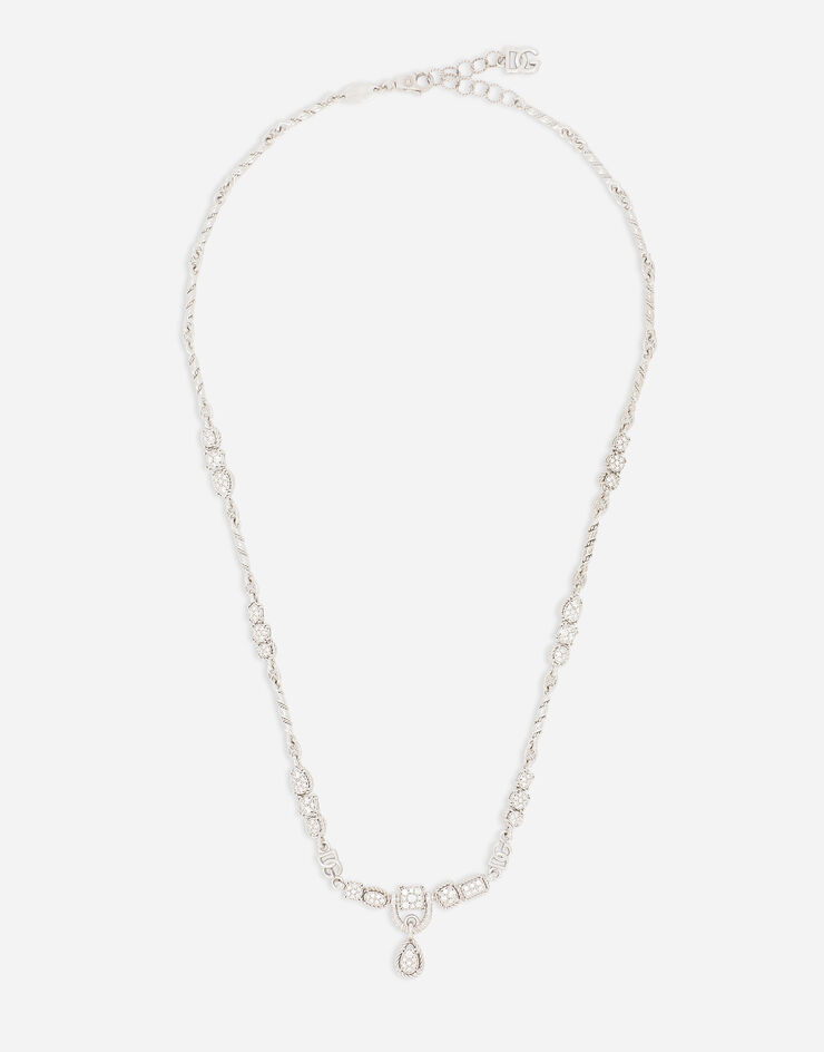 Dolce & Gabbana Easy Diamond necklace in white gold 18kt and diamonds pavé White WAQD1GWPAVE