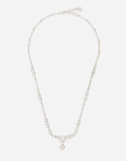 Dolce & Gabbana Collier Easy Diamond en or blanc 18 ct avec pavé de diamants Doré WNQA3GWQC01