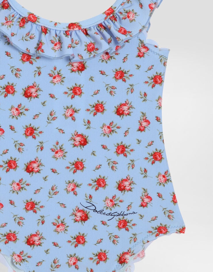 Dolce & Gabbana Small rose-print one-piece swimsuit Multicolor L2J871ON0D8