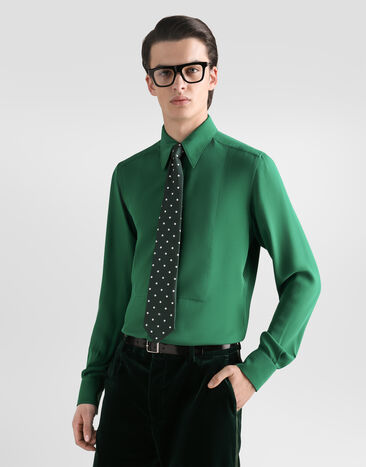 Dolce & Gabbana Crêpe de chine gold shirt  G5PD7TFU1U7