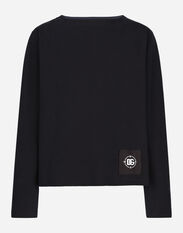 Dolce & Gabbana Boat-neck sweatshirt with Marina print Black G9AHSZG7M2H