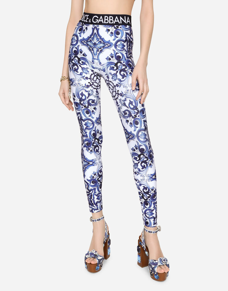 Dolce & Gabbana Leggings aus Jersey Majolika-Print Mehrfarbig FTB5TTFPGBM