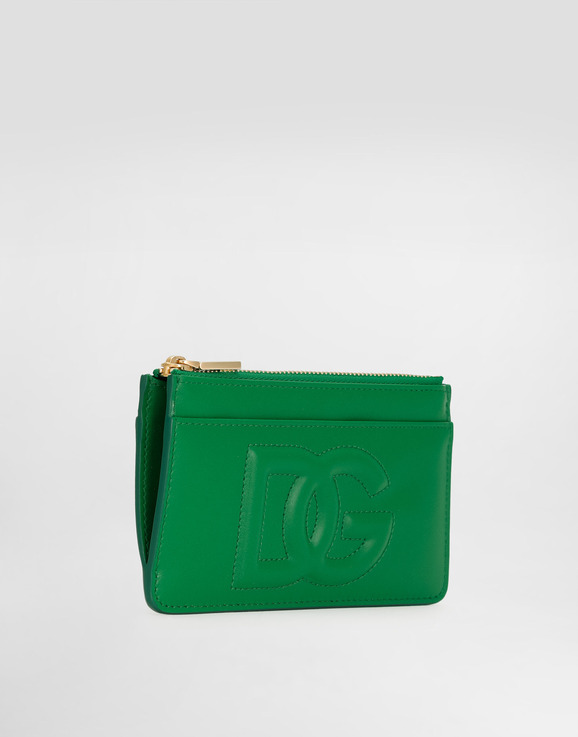 Medium DG Logo card holder in Green for Women