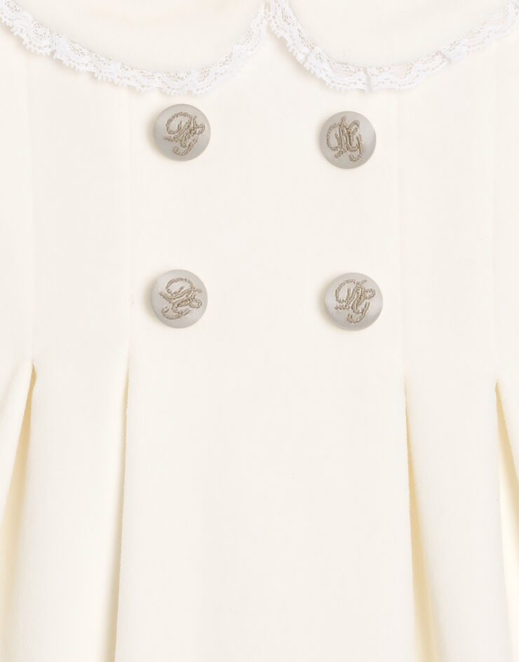 Dolce & Gabbana Vestido de terciopelo liso con culotte Blanco L24DI8FUWB3