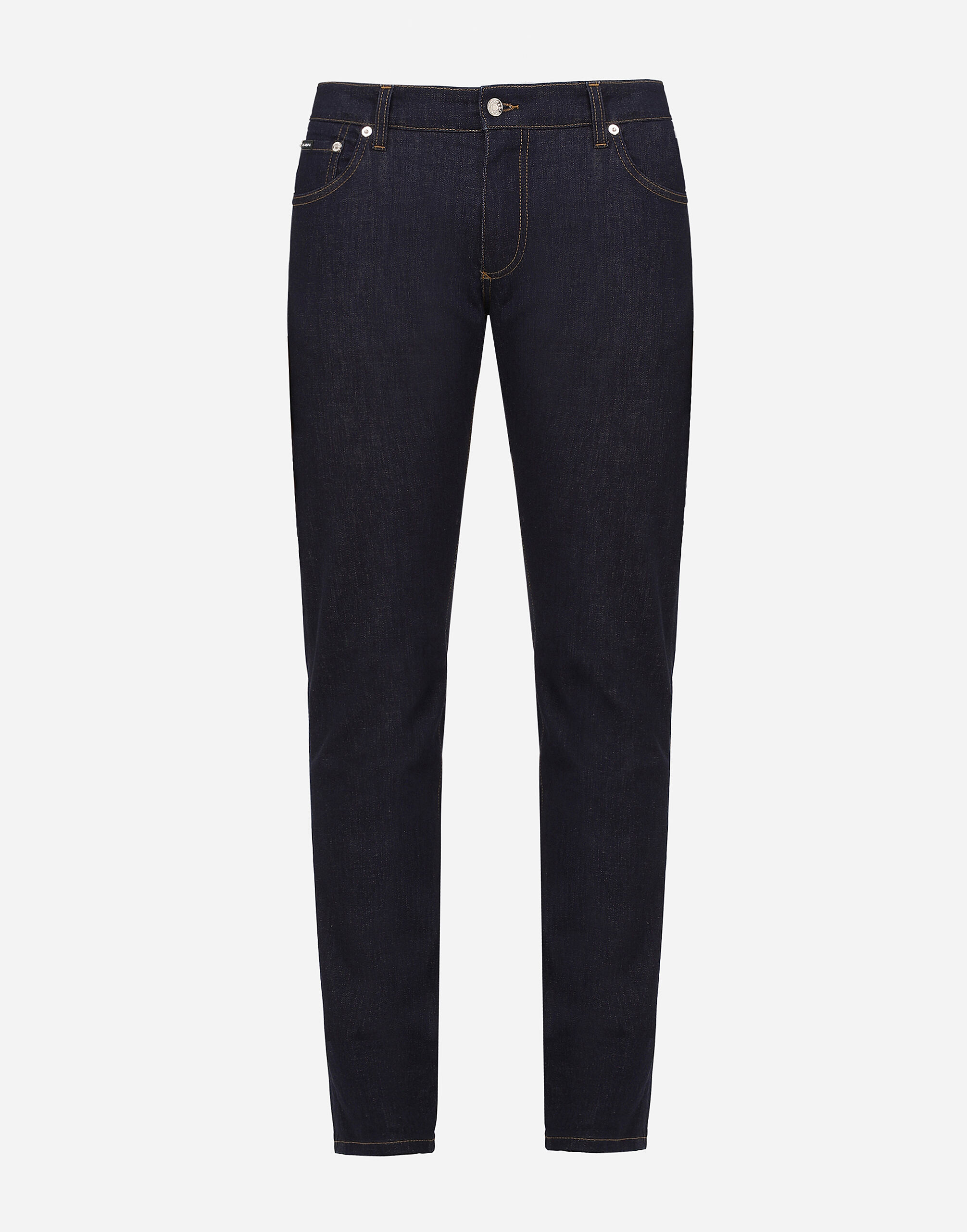Blue slim fit stretch denim jeans with DG logo in AZURE for Men Dolce Gabbana