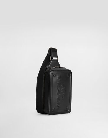 Dolce & Gabbana Calfskin belt bag with raised logo Black BM2264AG218