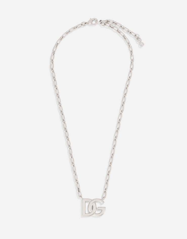 Dolce & Gabbana Collier chaîne ras de cou à logo DG Argent WNN5W2W1111