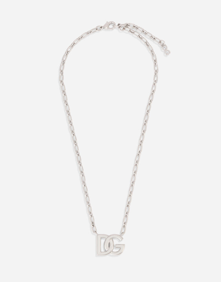 Dolce & Gabbana Collar redondo de cadena con logotipo DG Plateado WNN5W2W1111