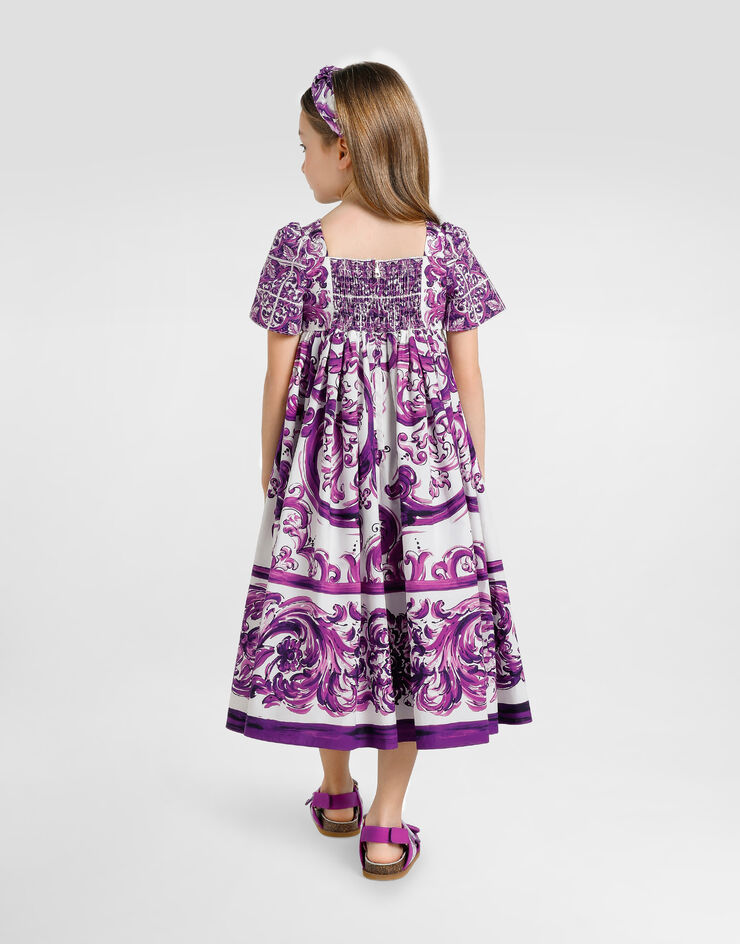Dolce & Gabbana Majolica-print poplin dress Multicolor L54DH3FI5JP