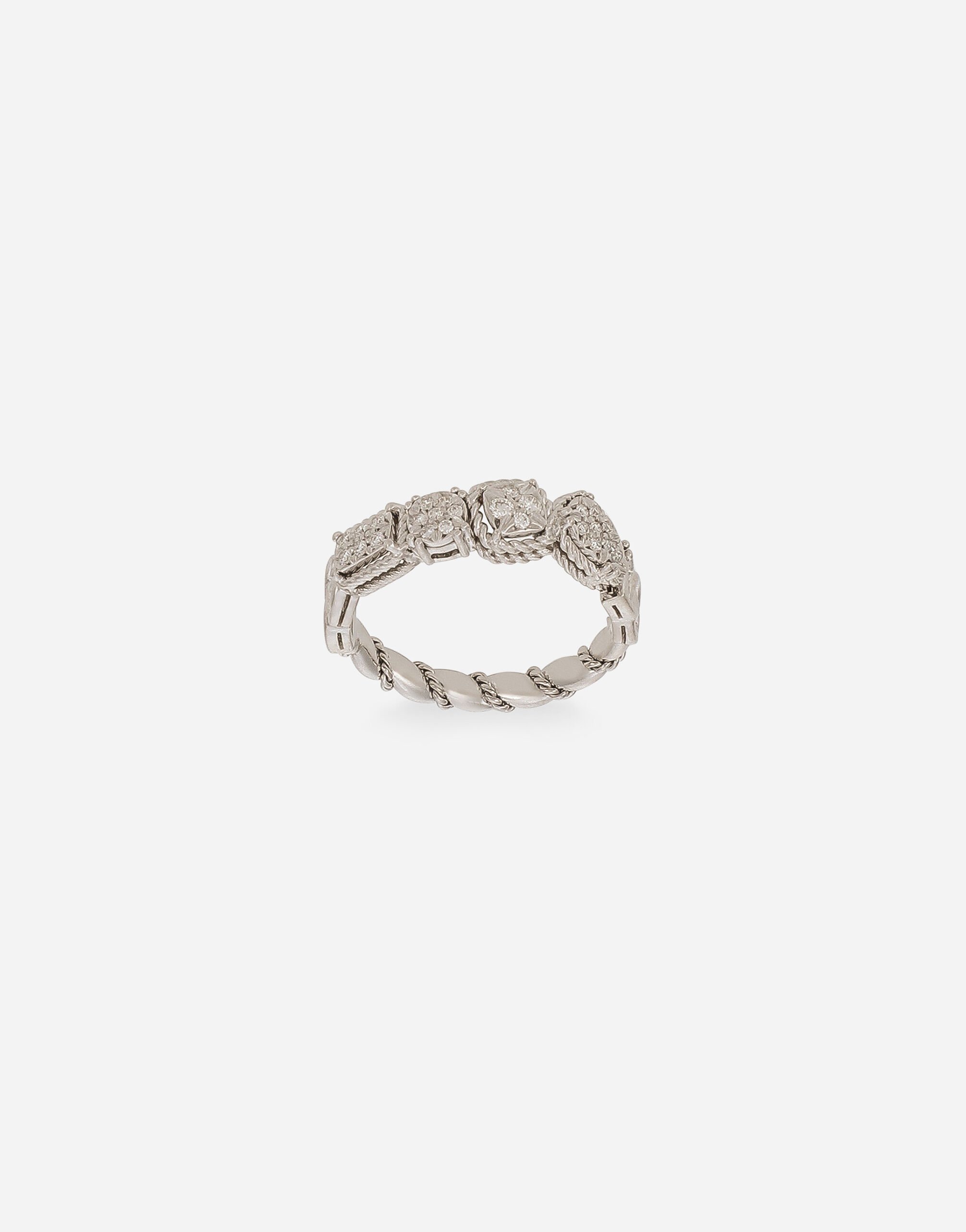 Dolce & Gabbana Easy Diamond ring in white gold 18kt and diamonds pavé Yellow Gold WALD1GWDPEY