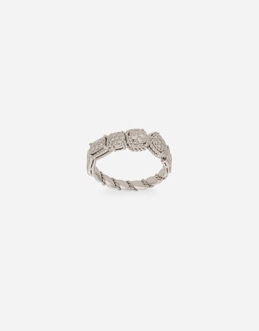 Dolce & Gabbana Ring Easy Diamond aus Weißgold 18 kt und Pavé aus Diamanten Weiss WRQA1GWSPBL