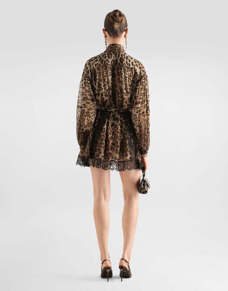 Dolce & Gabbana Leo-print chiffon skirt Print F4DCZTFS1AR