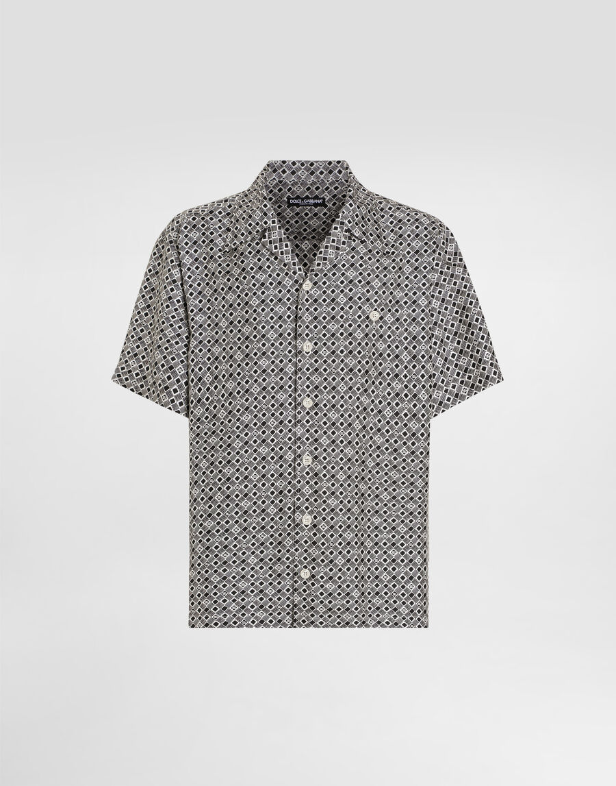 Silk shirt with tie print