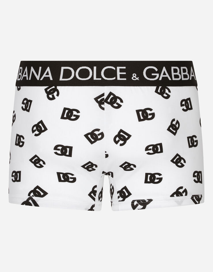 Dolce & Gabbana Two-way stretch jersey boxer shorts with DG logo Multicolor M4D74JFSEH3