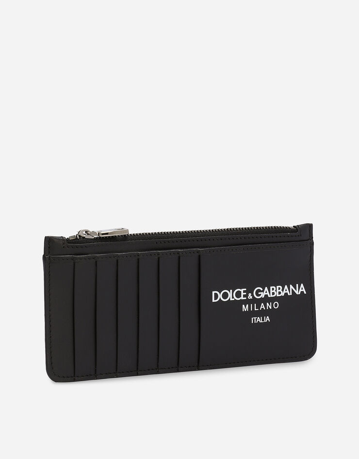 Dolce&Gabbana Vertical calfskin card holder with logo Multicolor BP2172AN244