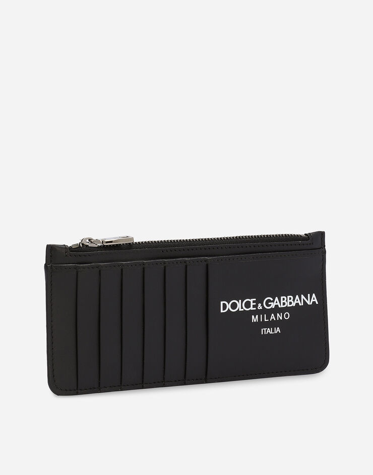 Dolce&Gabbana Porte-cartes vertical en cuir de veau avec logo Multicolore BP2172AN244