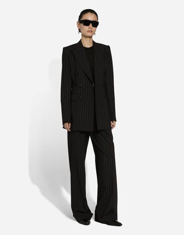 Dolce & Gabbana Flared pinstripe wool pants Multicolor FTBMPTFRBDK