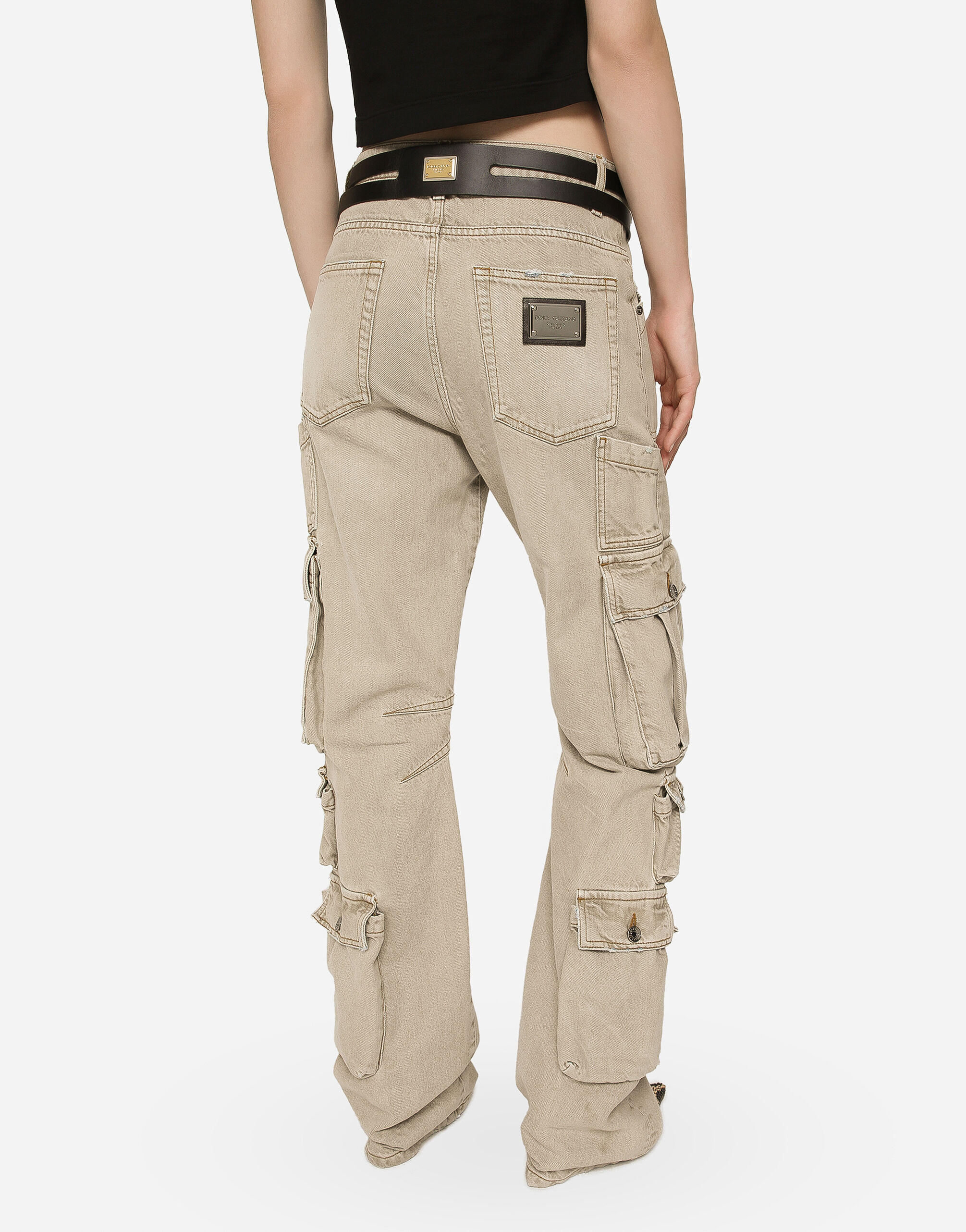 Denim cargo pants in Multicolor for for Women Dolce Gabbana