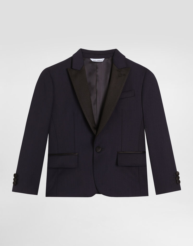 Dolce & Gabbana Single-breasted jacket in bi-stretch twill Blue L41J89G7PQI