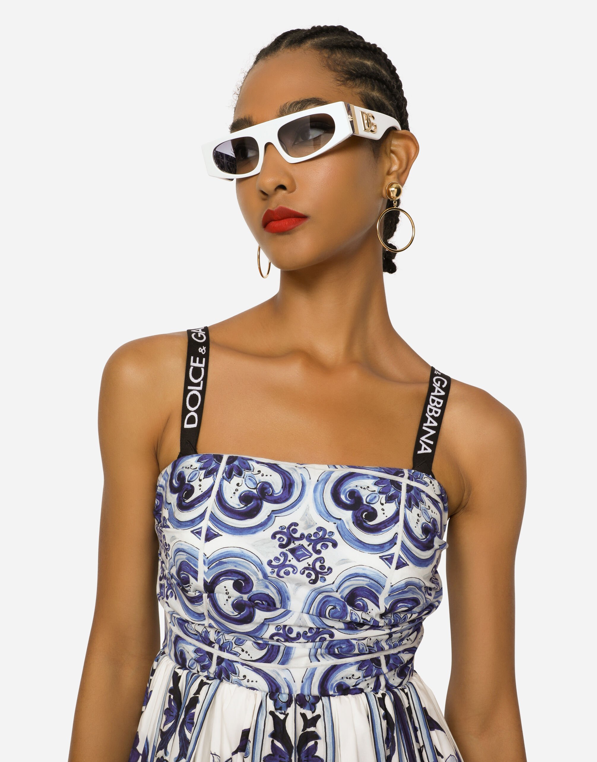 Hoop drop earrings in Gold for Women | Dolce&Gabbana® US