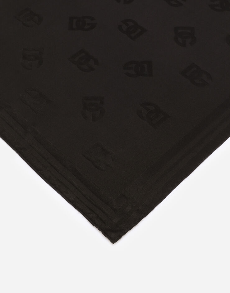 Dolce & Gabbana Twill jacquard scarf with DG logo (70 x 70) Black FN092RGDA7R